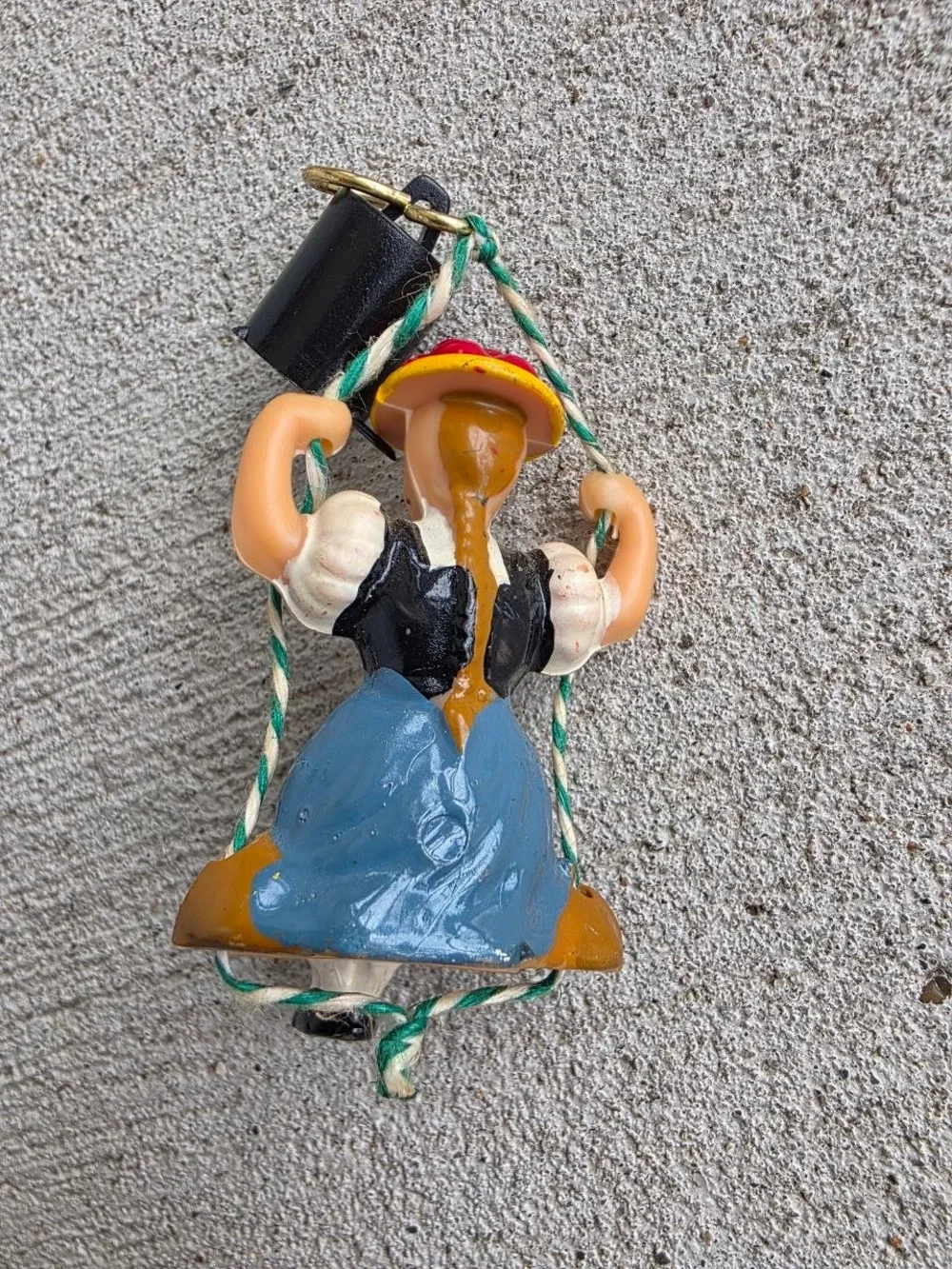 Vintage German Mini Cuckoo Clock Jengsler Made In Germany Swinging Figures Black